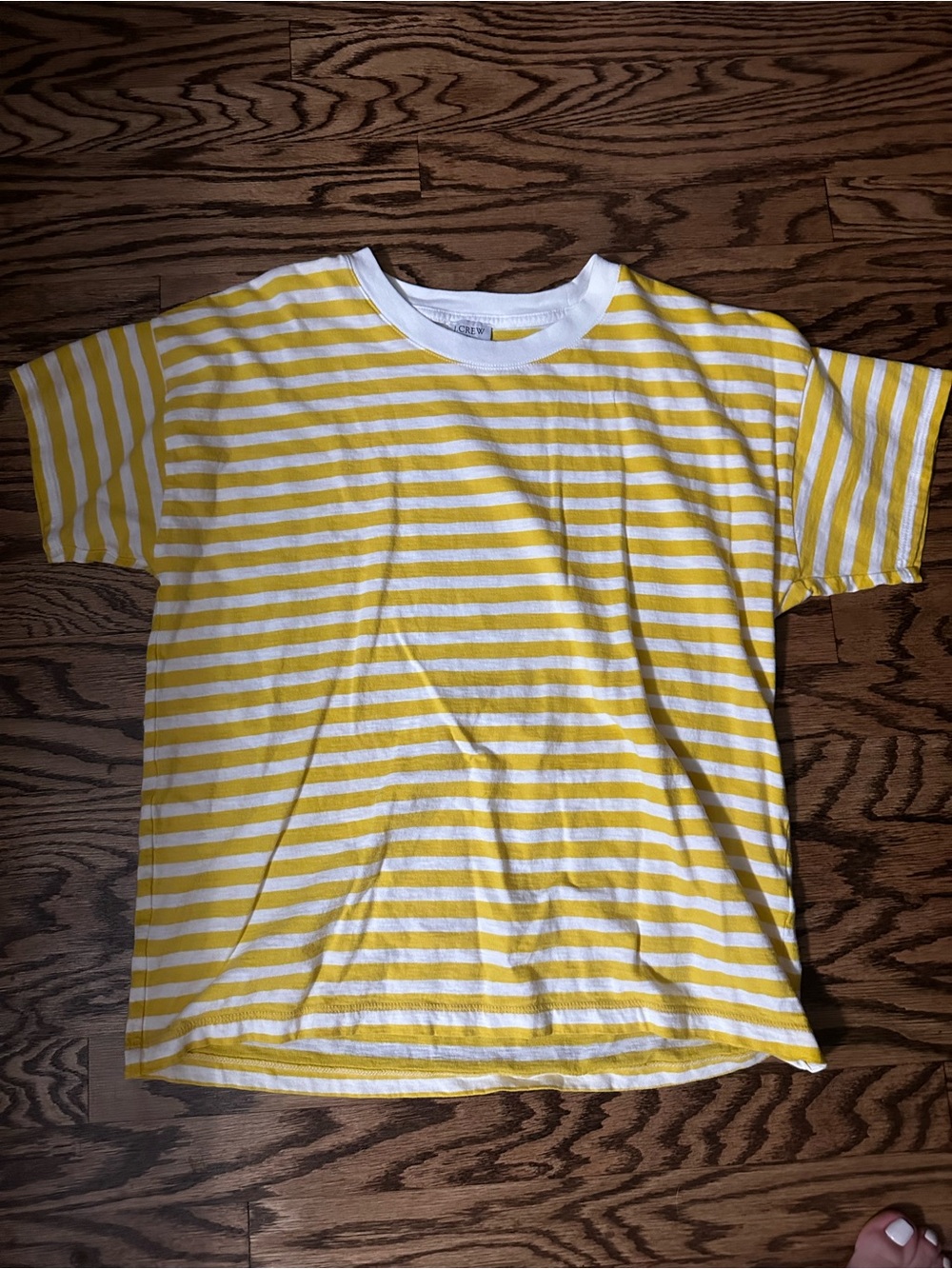 Woman’s  Yellow & White Striped Short-Sleeve Tee